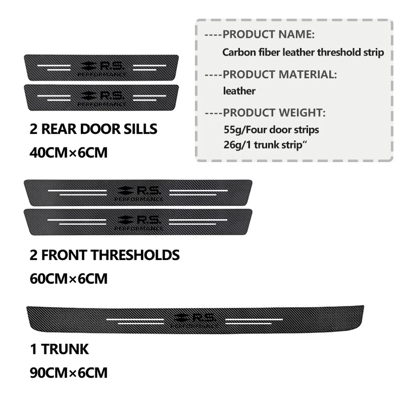 Carbon Fiber Car Door Sill Anti-Scratch Protection Strip
