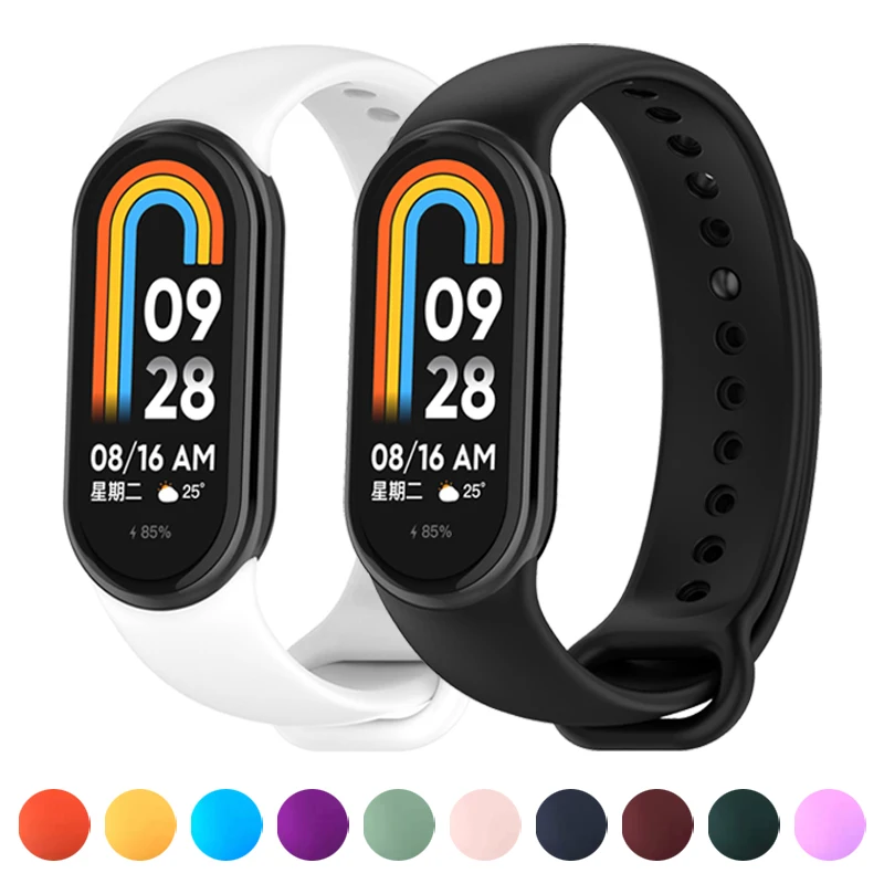 

Ремешок силиконовый для Xiaomi Mi Band 8 7 6 5 4 3, сменный Браслет из ТПУ для Mi Band 7 8 Xiaomi Band 6 5 4 3