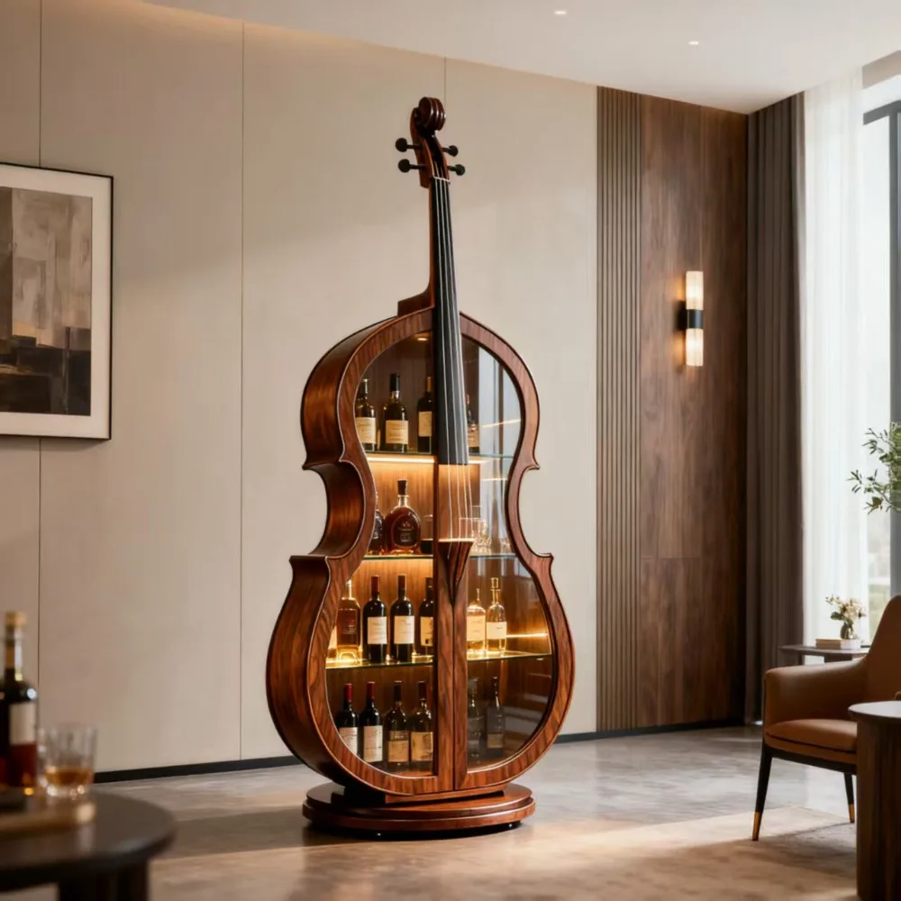 Walnut Wine Display Cabinet 1