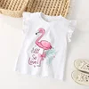 Jumping Meters 2-7T Flamingo Summer Girls T Shirts Sleeveless Hot Selling Kids Tees Tops Baby Costume Baby Shirts 2