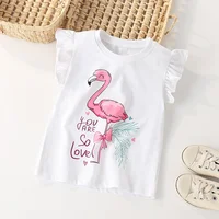 Jumping Meters 2-7T Flamingo Summer Girls T Shirts Sleeveless Hot Selling Kids Tees Tops Baby Costume Baby Shirts 2