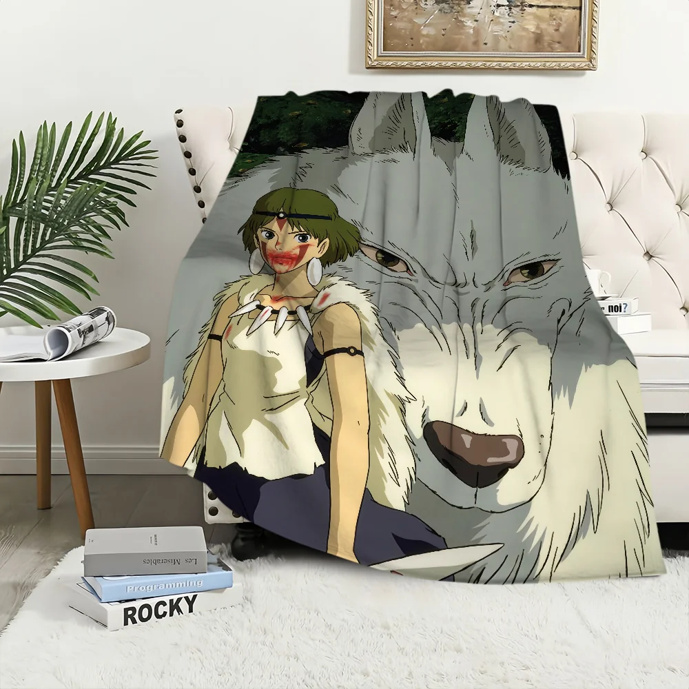 Warm Soft Plush Nap M-MiyazakIs Blankets Sofa p-Princess for m-Mononoke Living Room Office Bedroom Home Travel anime Kid Gifts 3