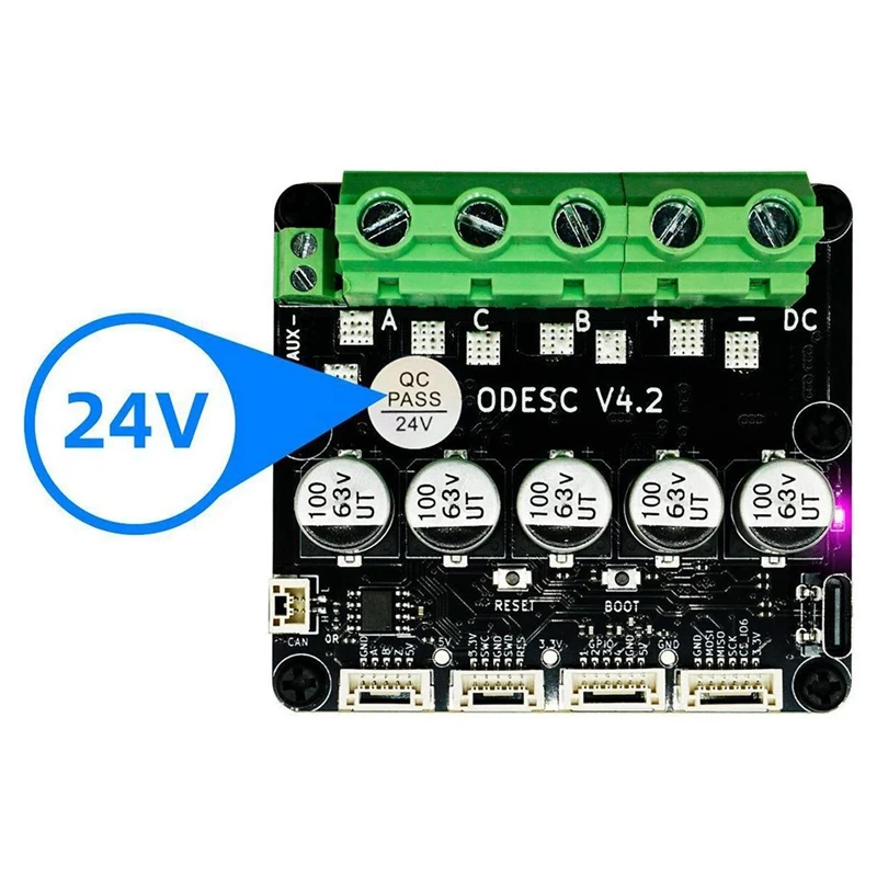 ODESC V4.2 8-24V Single-Drive High-Current High-Precision Brushless Servo Motor Controller, Based on for ODrive 3.6 Upgrade