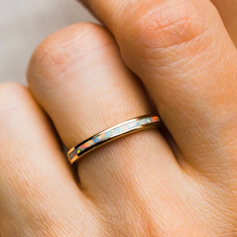 

New Fashion Trend Color Pattern Gold Color Ring for Women Simple Personality Temperament Girls Daily Wear Jewelry Birthday Gift