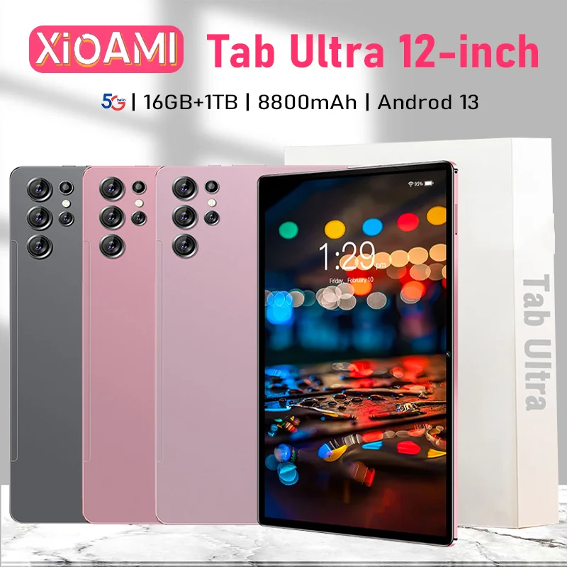 Tablet PC Global 12inch Android Pad 12GB 16GB 1TB Tab Ultra 12" Snapdragon 8 gen2 WIFI Android 13 8800MAh Office