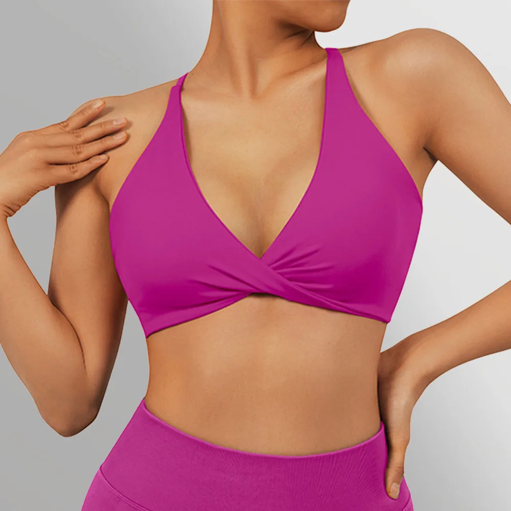 Gym Sport Bra Anti-sweat Breathable Yoga Shockproof Crop Top Fitness Top Push up Workout Women sports bra