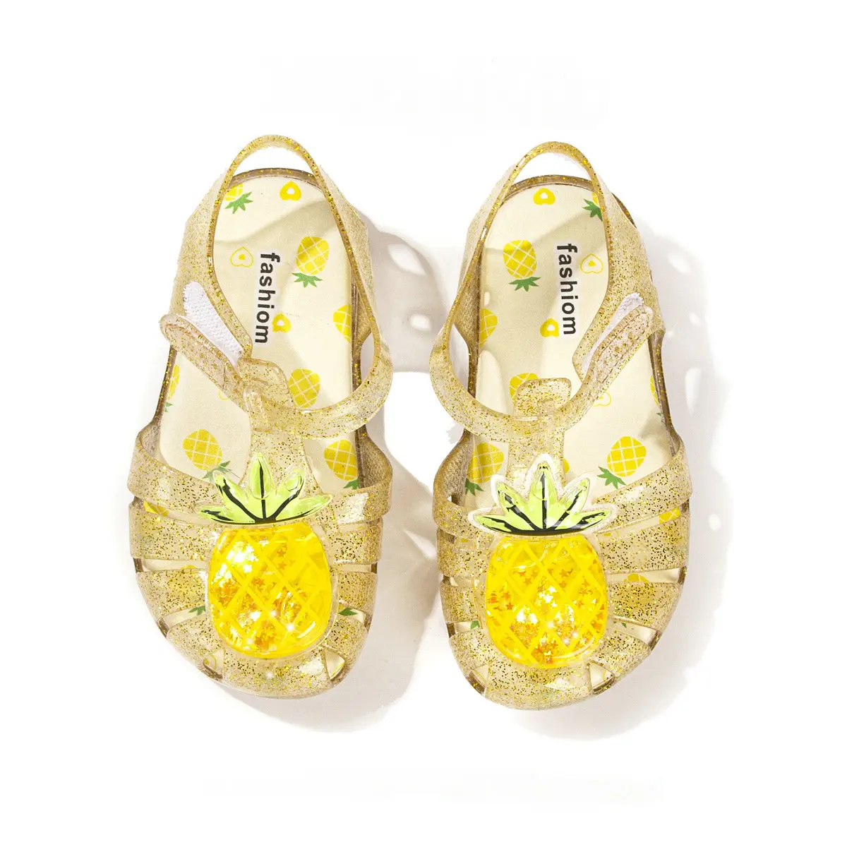 Children's Jelly Shoes Summer Girls Princess Sandals Crystal Shoes Fruit Soft Sole Roman Style Sandals Baby Girl