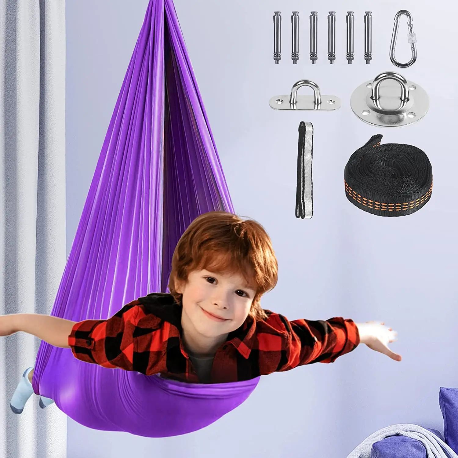 Aerial Yoga Strap Yoga Hammock 1.5*2.8M Aerial Yoga Hammock Swing Set Aerial Silk Fabric Strap Fixed Tray Fitness Indoor