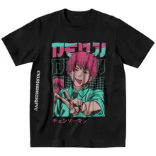 

Funny Chainsaw Man T-Shirt Men's Harajuku Tshirts Emo Clothes Cotton Anime Manga Aki Hayakawa Denji Tshirt Cool Tees Tops