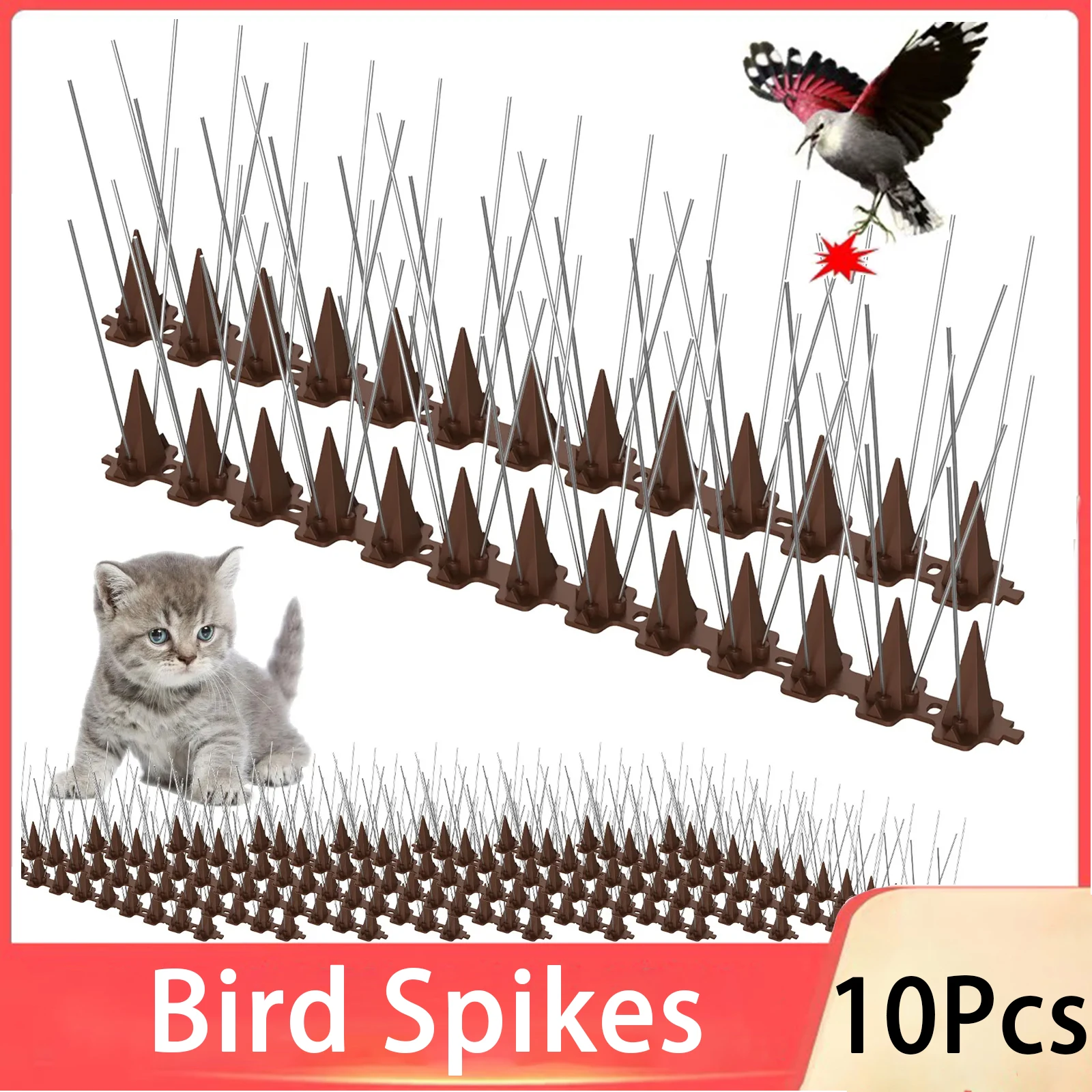 Bird repellent stainless steel spikes 10Pcs for fence roof