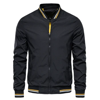 Giacca bomber primavera estate uomo nero casual slim fit giacche da baseball da uomo nuove giacche da uomo di alta qualità moda autunnale 1
