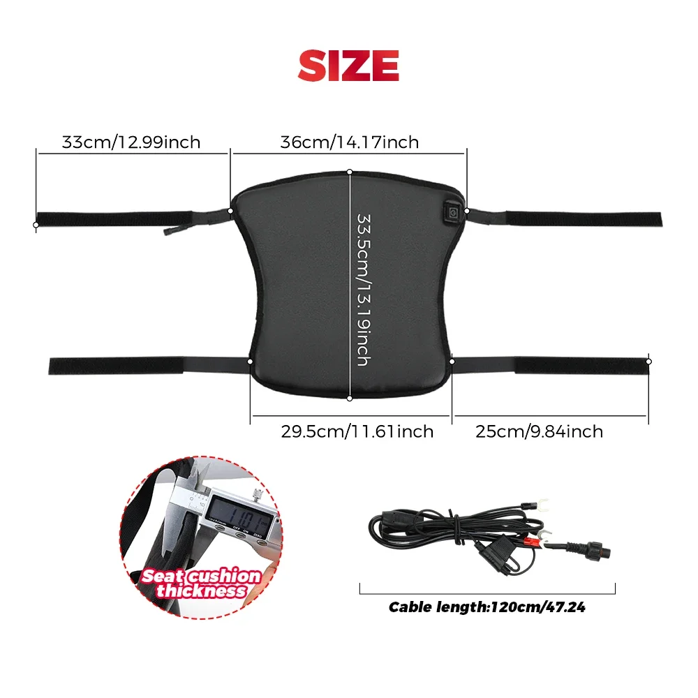 KEMIMOTO 12 V Beheizte Sitzkissen Universal Für Motorrad ATV Elektrische Heizung Wärmer Sitz Pad Für Versys 650 Für R1250GS NC750X