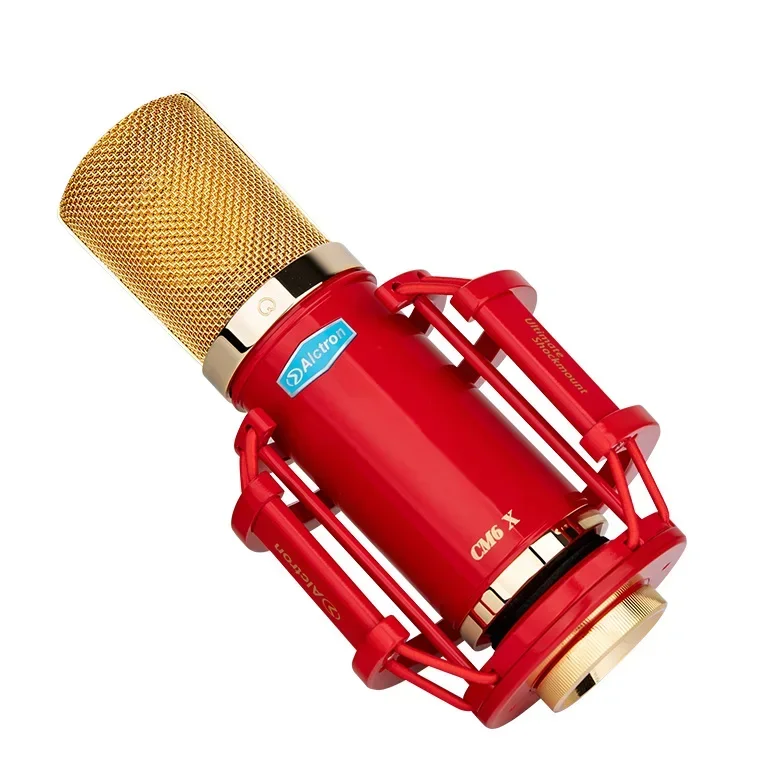 Alctron 유선 Fm 방송 헤드폰 하이 퀄리티 콘덴서 마이크, 금속 Ce 노래 기계, LED 조명 포함, 34mm 카디오이드