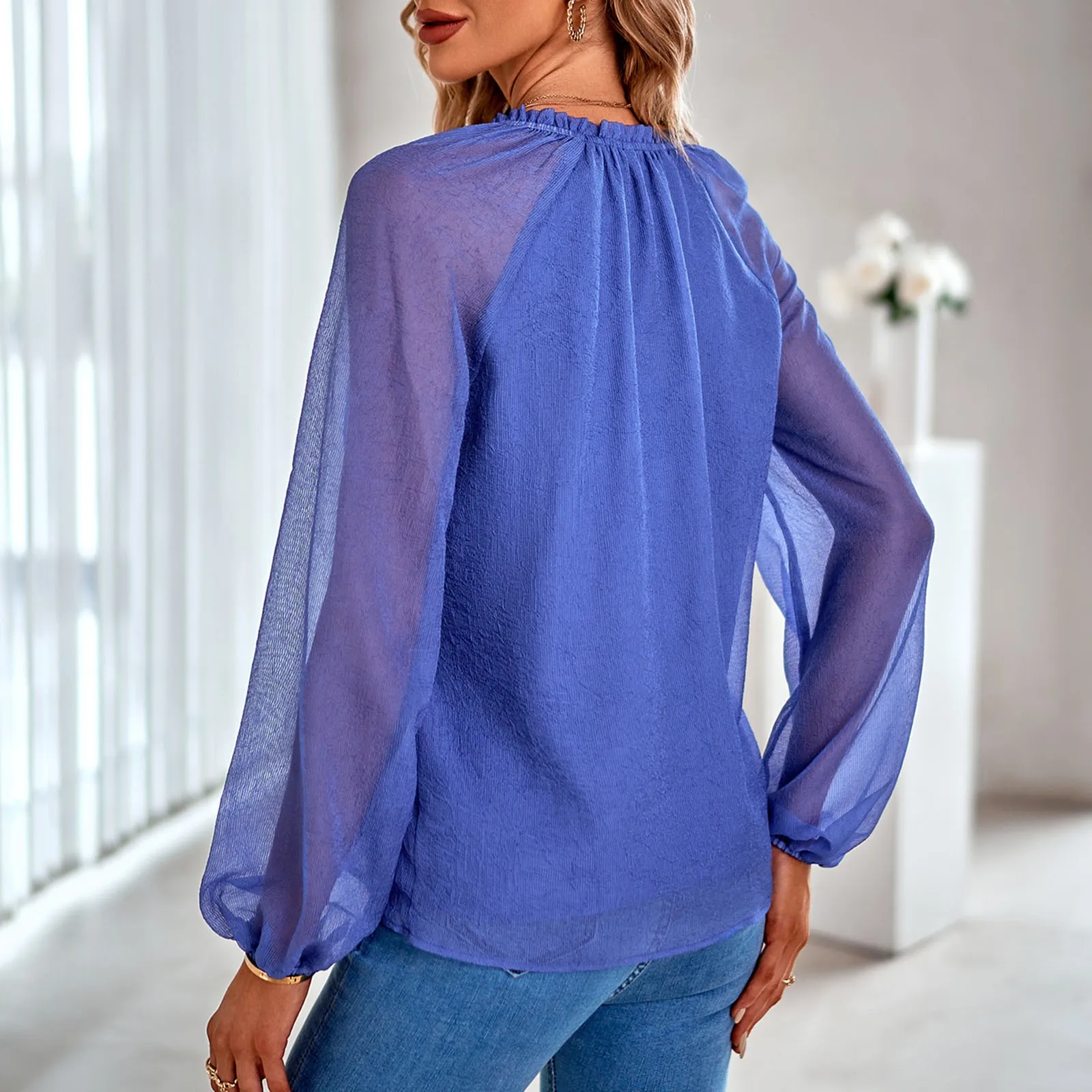

Women's Long Sleeve Top Lace Casual Loose Shirt And T Shirt V Neck Button down Shirt Women Womens Underwear Shirts