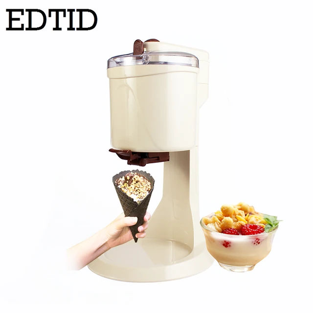 Machine à crème glacée domestique électrique, bricolage, glace fondante, Machine de fabrication automatique, cône de crème glacée aromatisé aux fruits, Smoothie EU 1