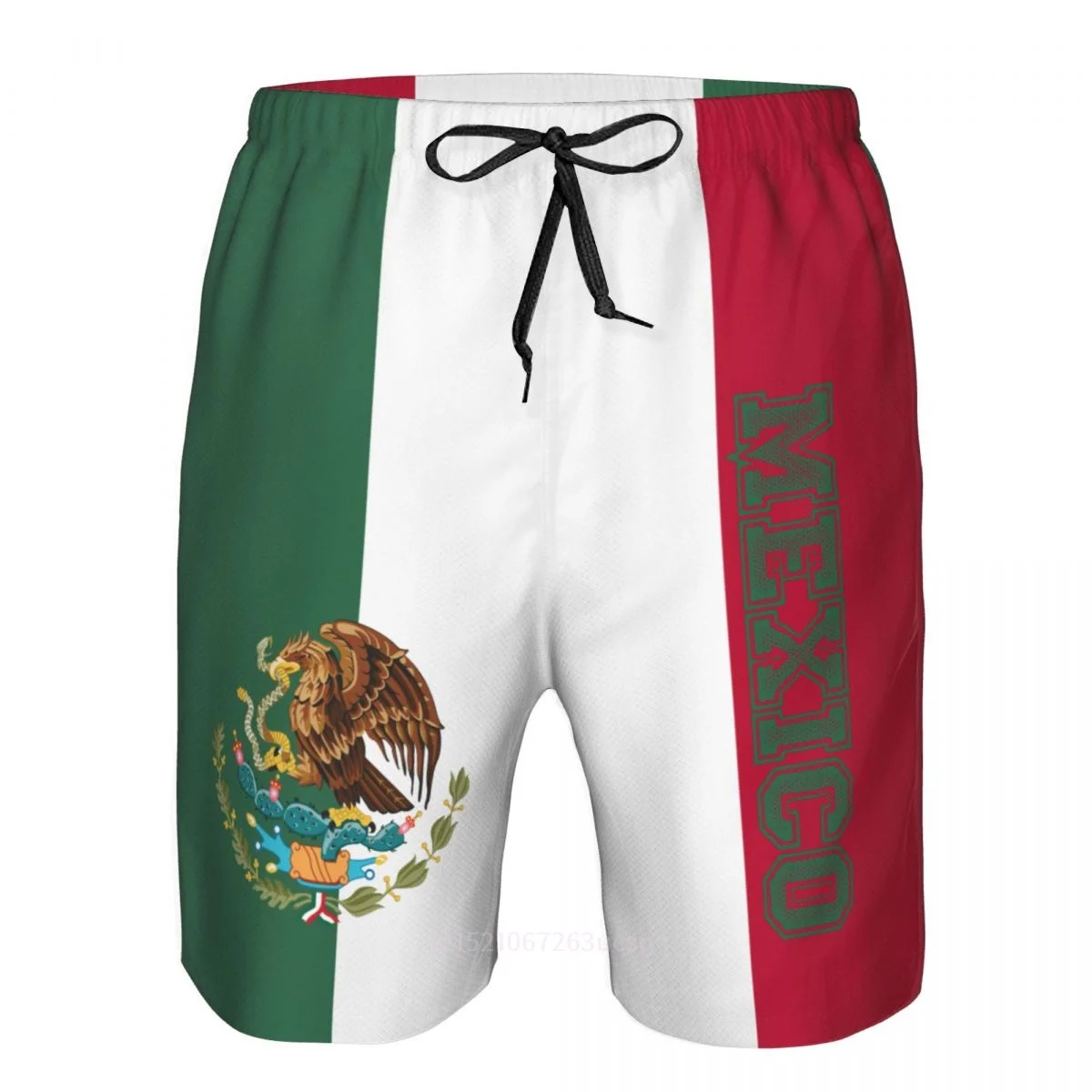 2023 Summer Polyester Mexico Country Flag 3D Printed Men's Board Shorts Beach Pocket Running Summer Pants 5