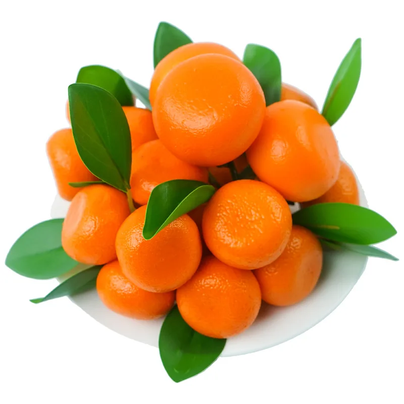 High Simulation Fruit Fake Orange With Branches Leaves Small Orange String 3 Sugar Foam Artificial Sugar Model