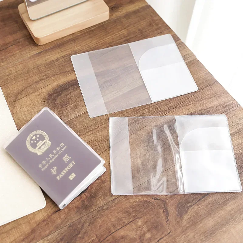 1pc Passport Cover PVC Waterproof Case for Passport Wallet Business Credit Card Documents Holder Protective Case Desk Organiser