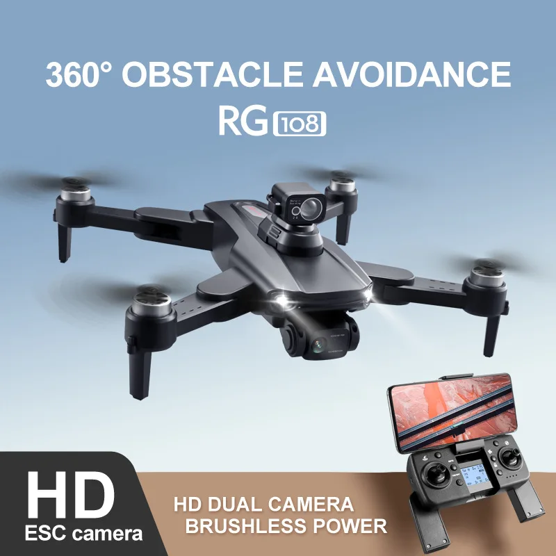 

RG108 Uav 360 ° Obstacle Avoidance High-definition Dual Camera Aerial Photography Gps Low Power Return Four Axis Aircraft