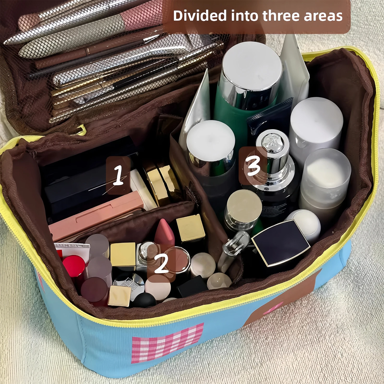 Mini Cosmetic Bag Large Capacity Waterproof Travel Toiletry Pouch_voghion.com