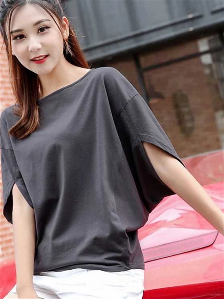 

Женская летняя стильная фотография, повседневные короткие расклешенные однотонные Блузы с воротником-лодочкой DF4810