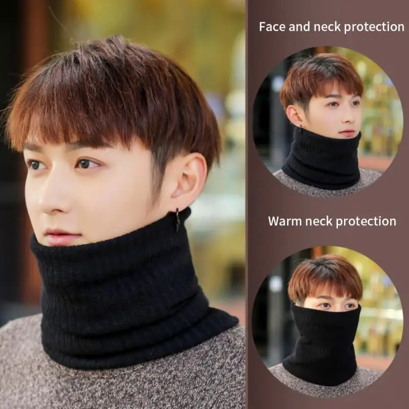 

Outdoor Thicken Warm Fleece Neck Warmer Cycling Scarves Men Bufanda Ski Climbing Neck Scarf Knitted Ring Scarves Collar