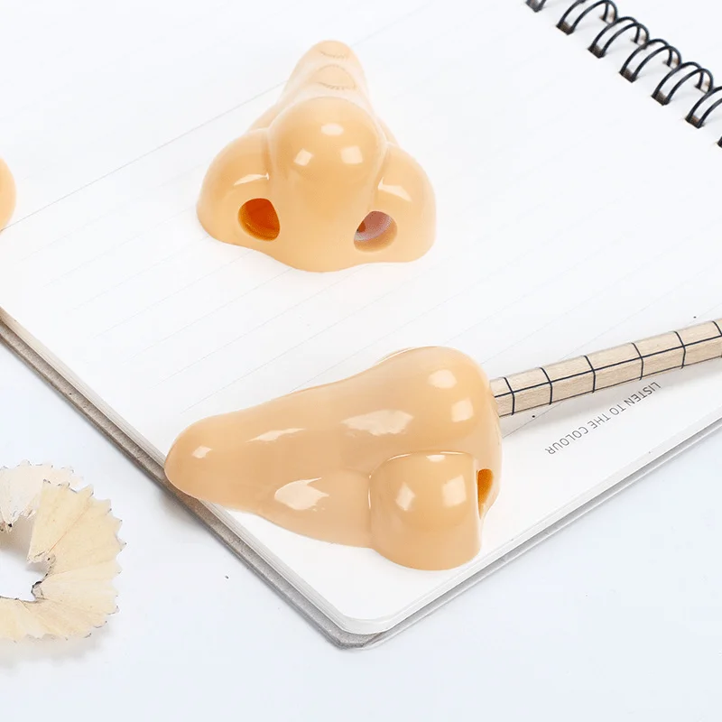 1/12pcs 크리 에이 티브 코 모양의 연필깎이 재미 있은 코 연필깎이 학교 용품 어린이를위한 상품 파티 호의품
