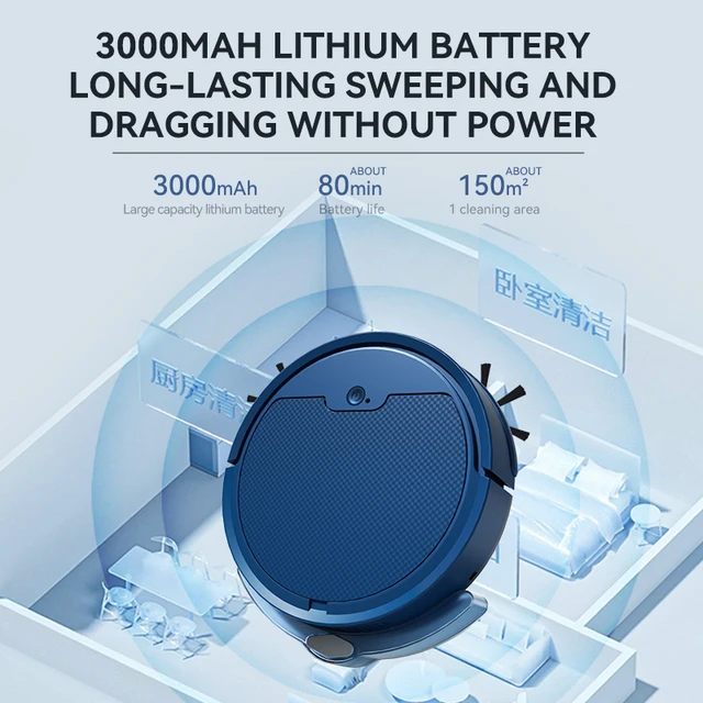 Smart Sweeping Robot APP Remote Auto Vacuum Cleaner with Water Tank Sweep and Wet Mopping Cleaning Mute Electric Floor Sweeper 4