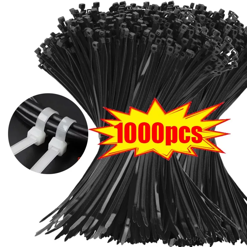 1000 Pcs 1/2 Inch R-Type Nylon Cable Clamps – Black, UV Resistant, Screw-On