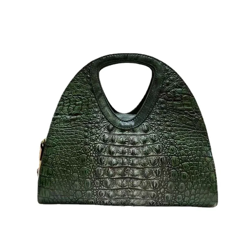 

Messenger Bag All-Match Women's New Genuine Leather Handbag Crocodile Pattern Crossbody Bag European and American Fashion Tote