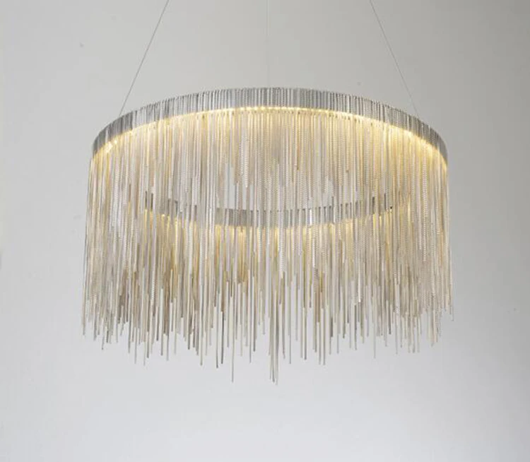 Description Picture 5 of itemNordic Style Living Room Tassel Chain LED Chrome Pendant Light Modern Dining Bedroom Open Kitchen Decorative Hanging Light