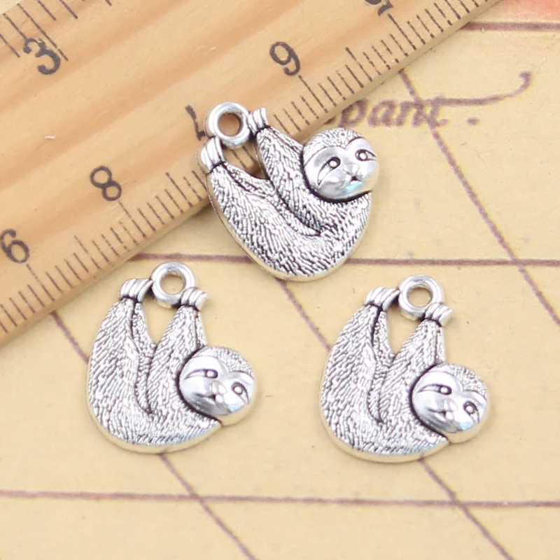 20 stücke Charms Faultier Koala Bär 18x15mm tibetische Silber Farbe Anhänger antiken Schmuck machen DIY handgemachtes Handwerk