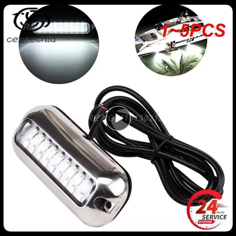 

1~5PCS Blue/White/Red Stainless Waterproof Lights Underwater Pontoon For Marine Boat Transom&Blue Light Sailing Lamp 50W