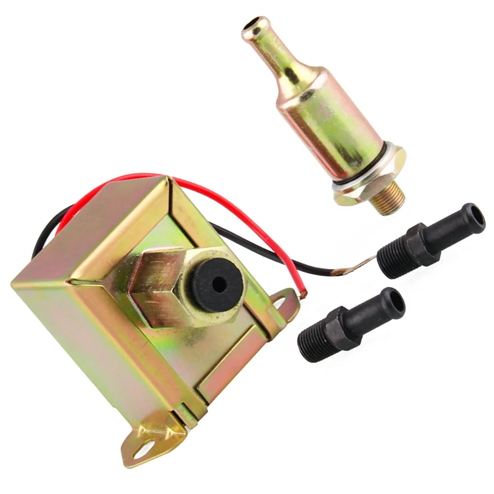 

12V 25-4Psi Electronic Fuel Pump Universal Oil Burning Pump Sturdy Metal Petrol Pump Car Refitting Accessories (Golden)