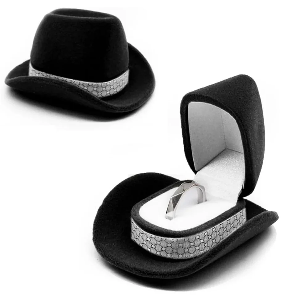Porta Gioielli A Forma Di Cappello - Scatola Anelli Per Matrimonio E