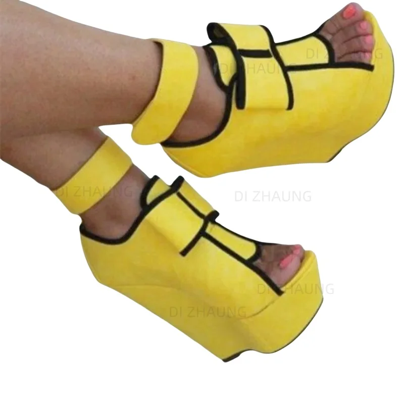 

NEW,Women's sandals, fashion wedge sandals, 15 cm wedge shoes, peep-toe heels, women's shoes