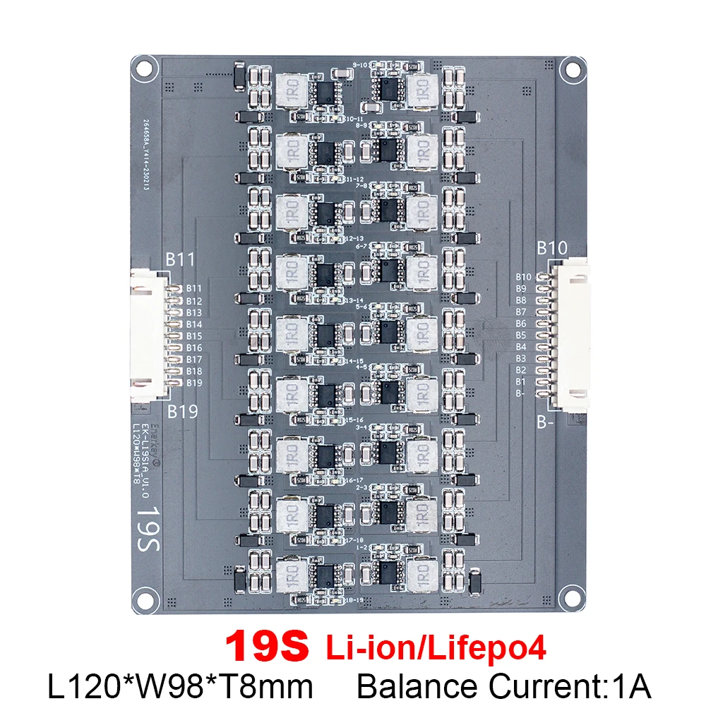 Bms 19S 1.2A Active Balancer Equalizzatore Li-Ion Lithium Lifepo4 Battery Cell Packs Bilanciamento Induttanza Trasferimento Di Energia Per Escooter