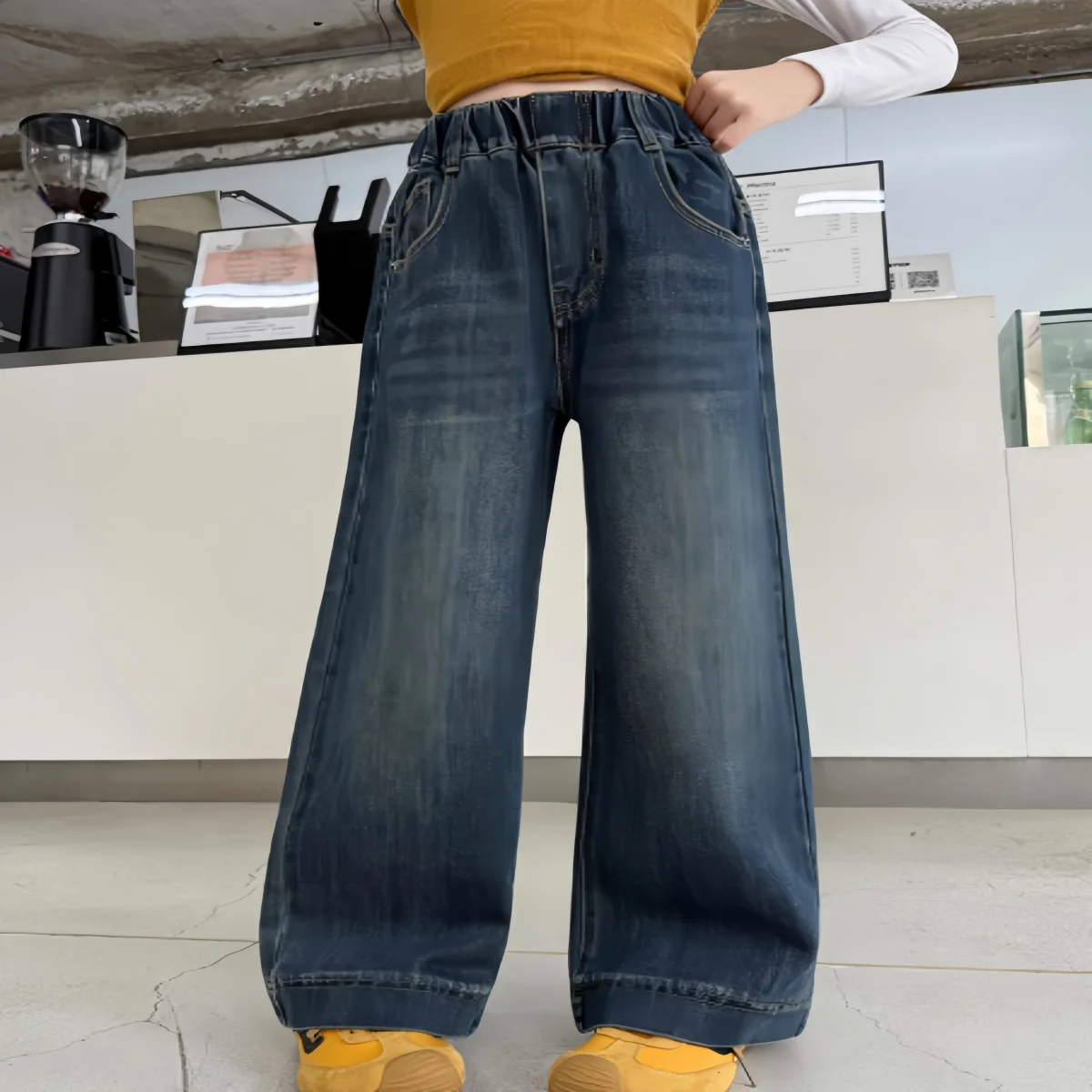 Jeans tendance pour enfants, pantalons en Denim élégants, coupe botte, respirants, légers, amples, pantalons en Denim pour enfants