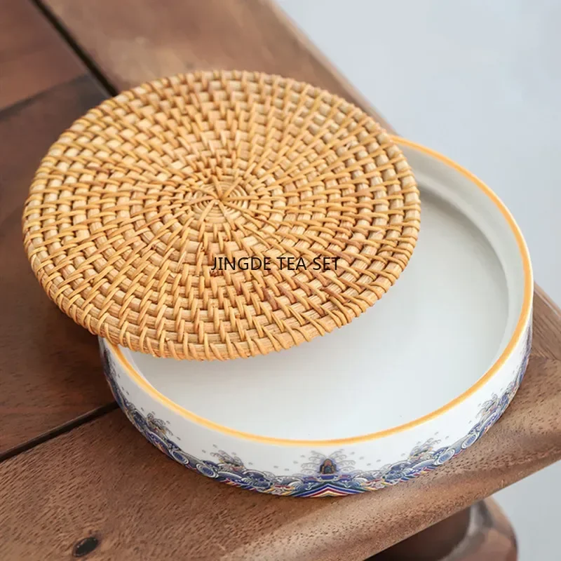 Chinese white porcelain covered bowl pot handmade ceramic household tea bowl portable tea pot