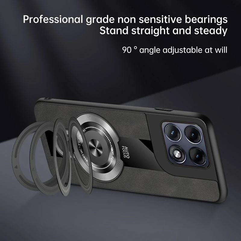 Luxury Magnetic Rotating Stand PU Leather Shockproof Phone Case