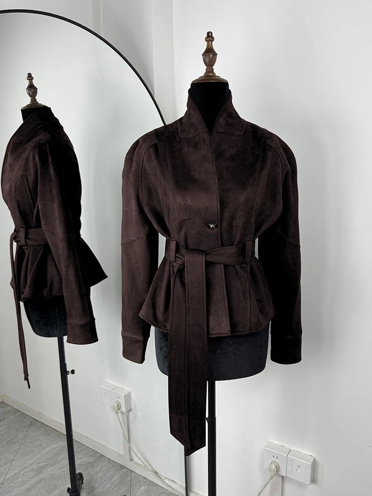 Women’s Retro Suede Lace-Up Jacket 6