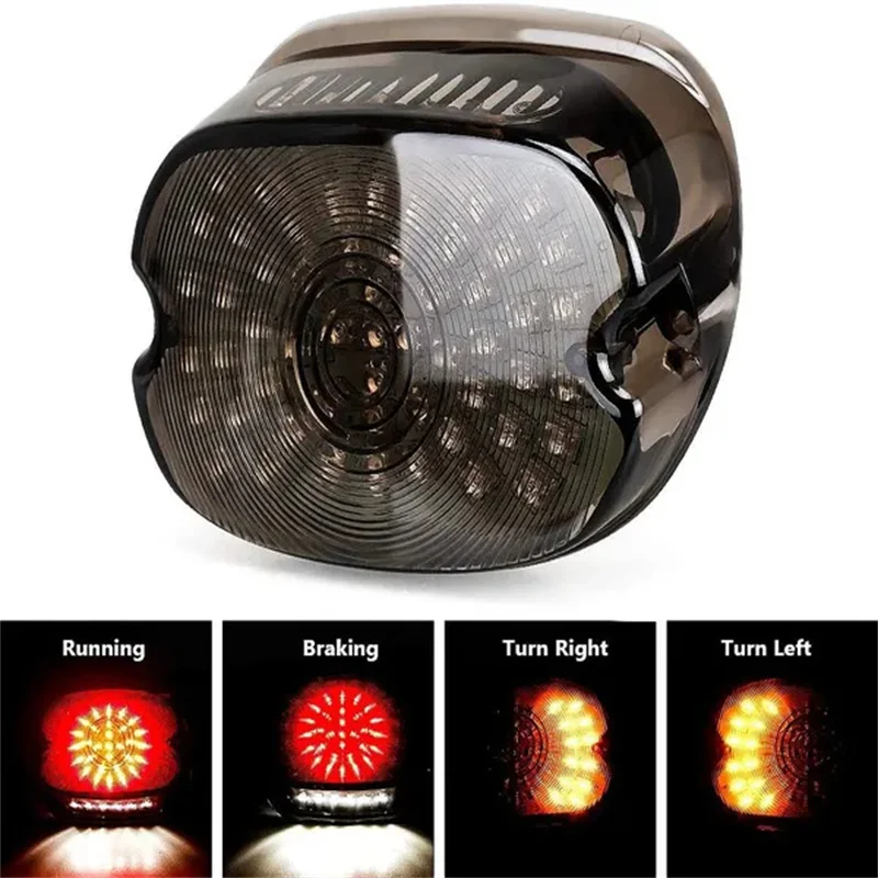 Motorcycle 40-LEDs Smoke Lens Integrated Dual Tail Light Running Lamp