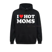 

I Love Hot Moms Funny Red Heart Love Moms Men Women Sweatshirts Classic Lovers Day Long Sleeve Hoodies Clothes Mother's Day Gift