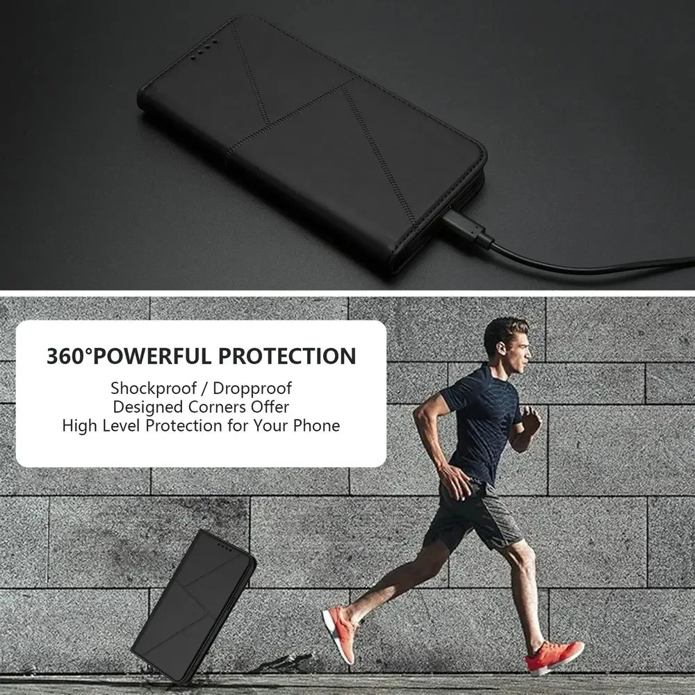 Leather Texture Wallet Case with Magnetic Flip Cover in Elegant Design