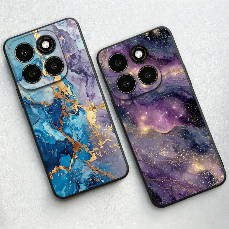 Elegant Blue and Purple Marble Phone Cover Case
