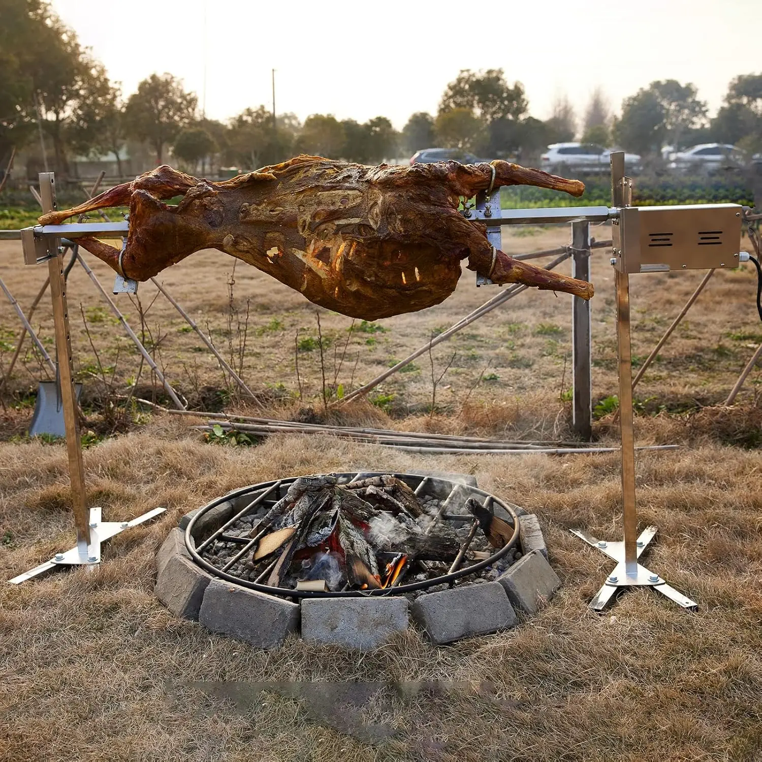 46‘’Electric BBQ  Grill Kit, 125LB Pig Spit Grill, 32W Universal Kit for Grill, Pig  M 2