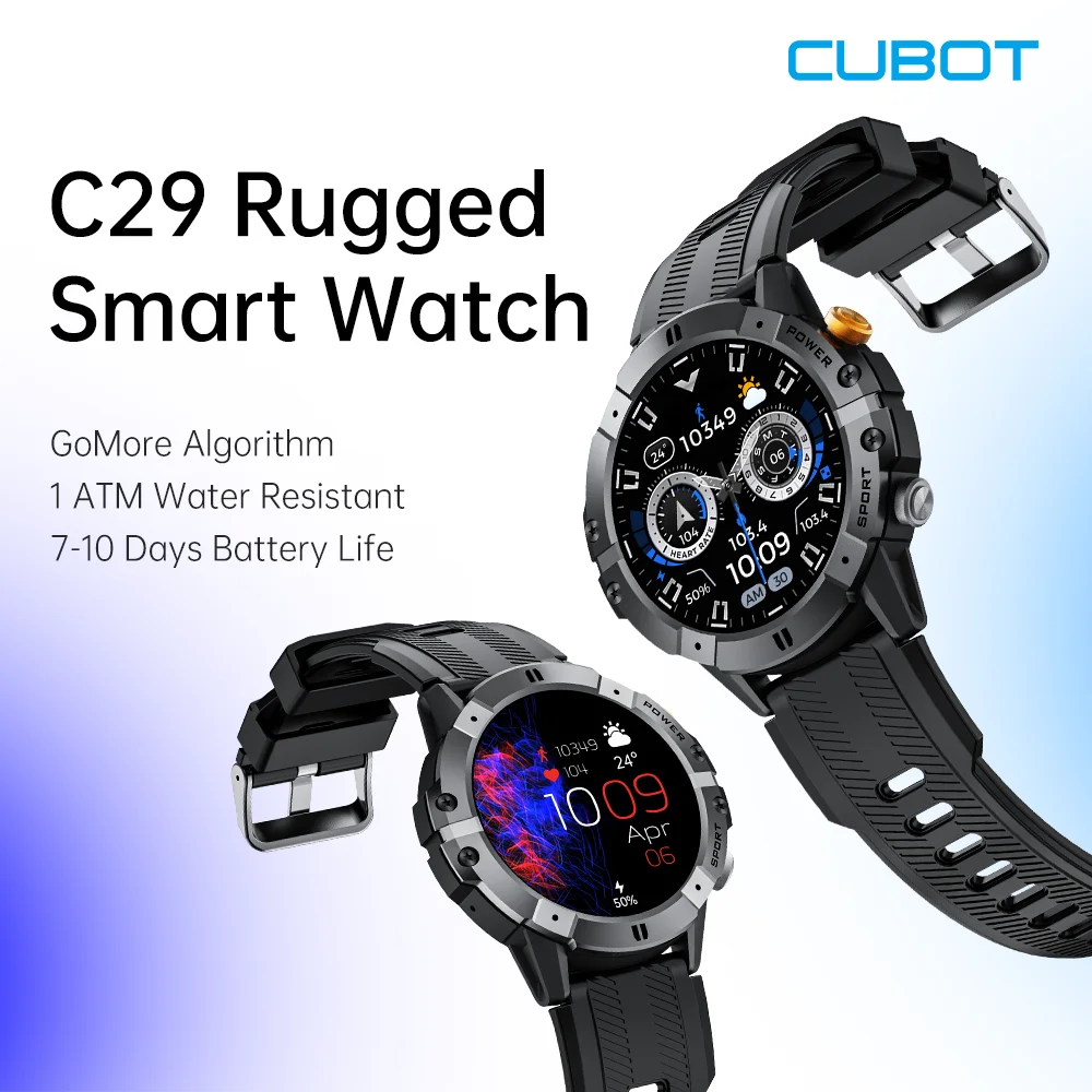 CUBOT C29 SmartWatch 1.52-inch 1ATM Waterproof Sport Watch for Men 410mAh Battery Bluetooth Call Heart Rate&24H Health Monitor smart watch