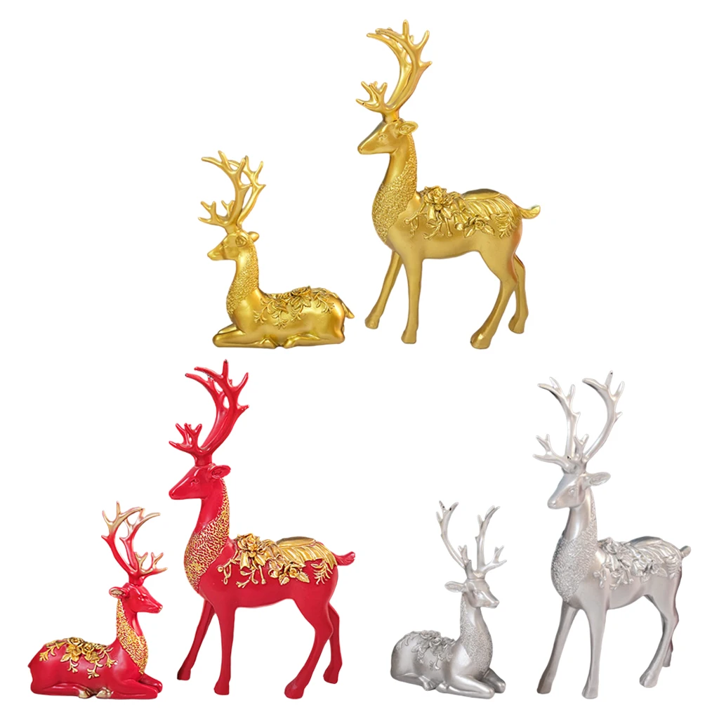 

Elegant Elk Statue Decorative Figurine Sculpture Office Christmas Art