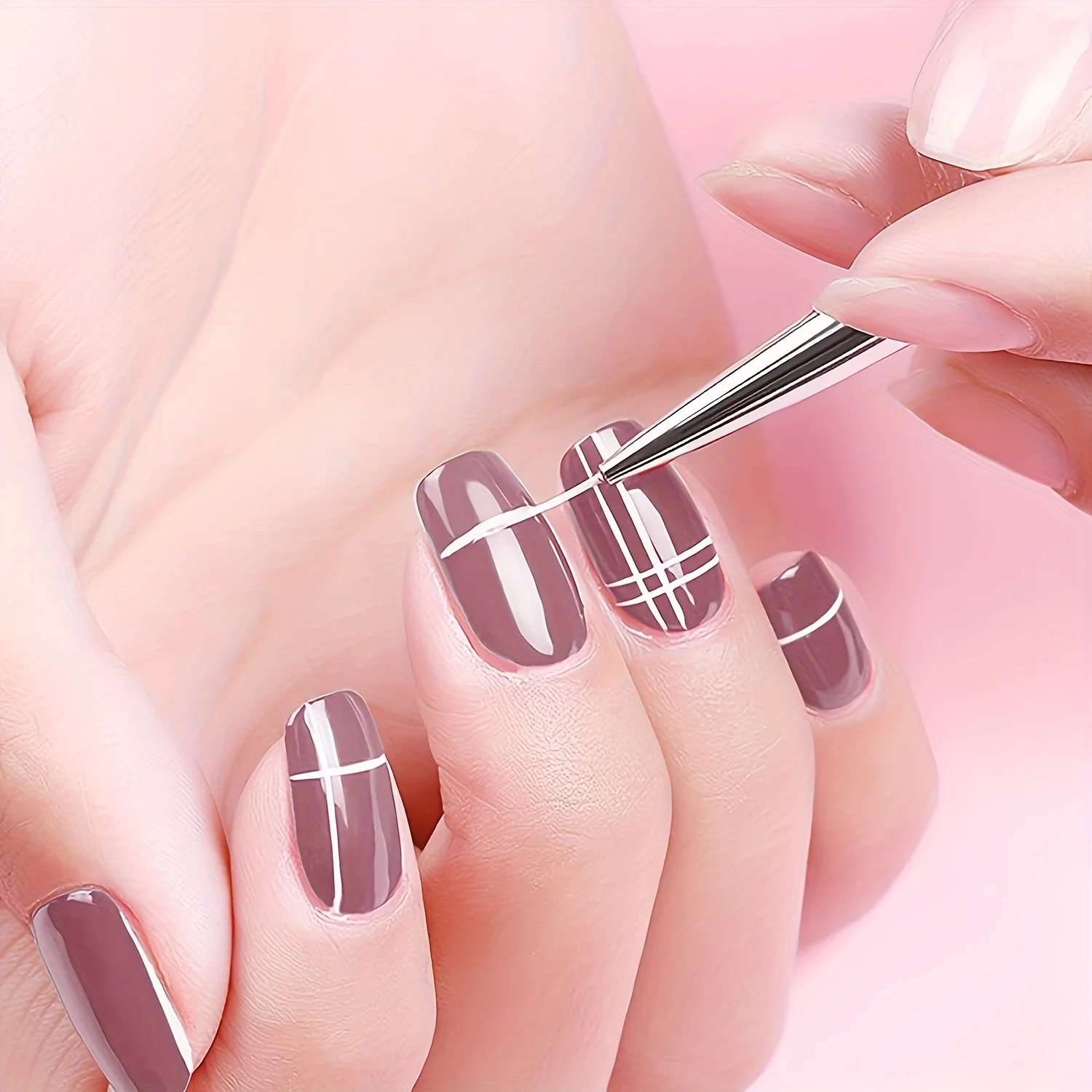 Nail Art Brushes, 5pcs Long Nail Art Line Brushes for Details, Fine Designs, Thin Nail Design Brush Set Gel Polish Painting Pens 6