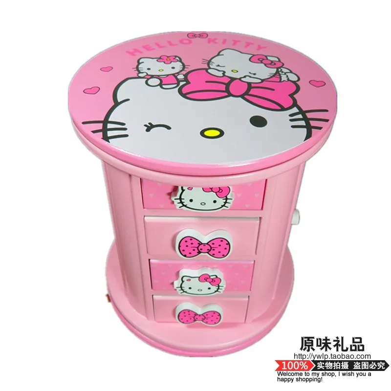 Kawaii Sanrio Hello Kitty Cartoon Pink Jewelry Storage Box
